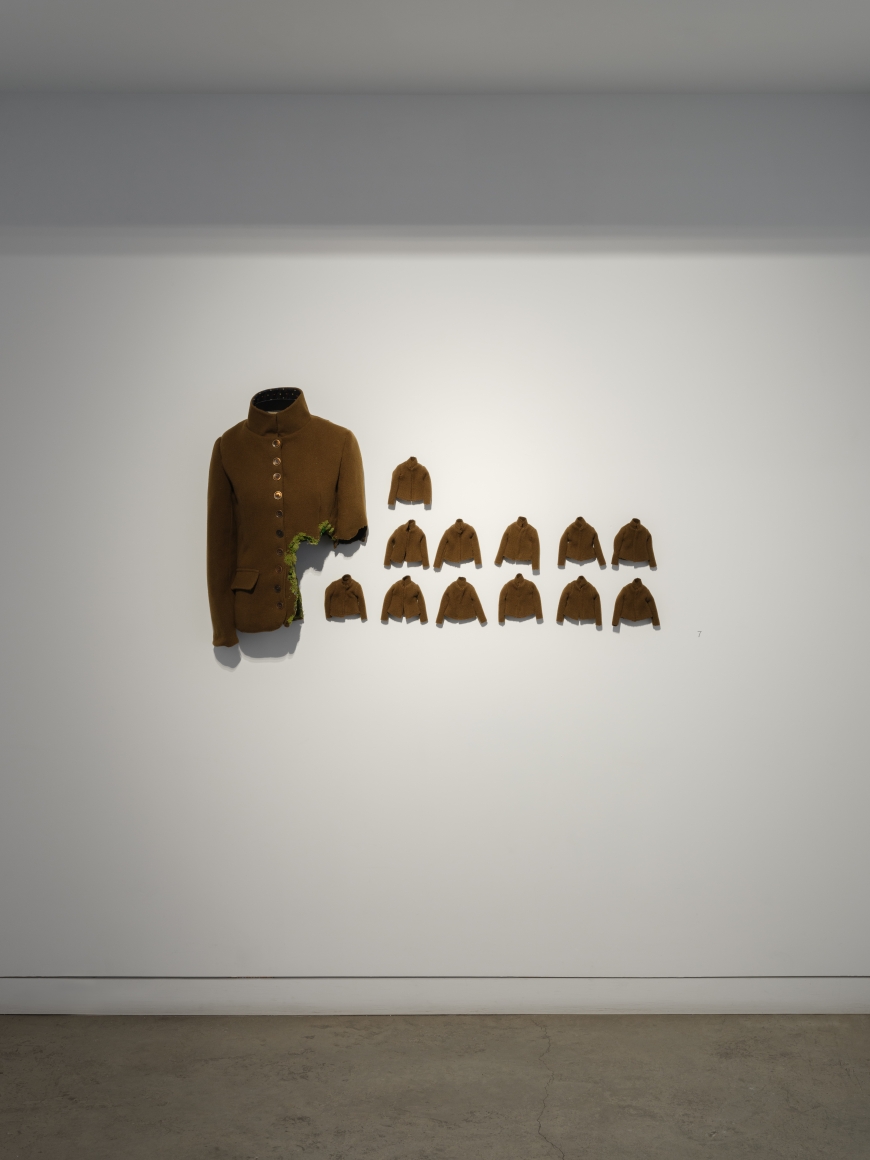 Ruby Chishti Another Whole 2020 Tailored Jacket, flocking powder, thread, papier mache, needle, archival glue Dimensions Variable