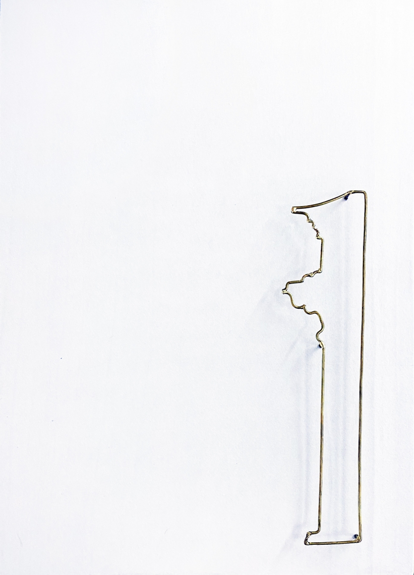 Najmun Nahar Keya Yume-no-sen (11) Gas welded brass and gold leaf on Japanese paper, wood, archival glue 16 x 11.5 in. 2019
