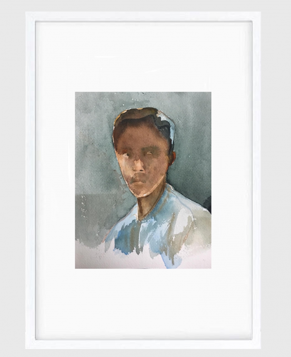 Sujith S.N. Untitled (Portrait) 14, 2020 Watercolor on paper 6h x 6.50w in