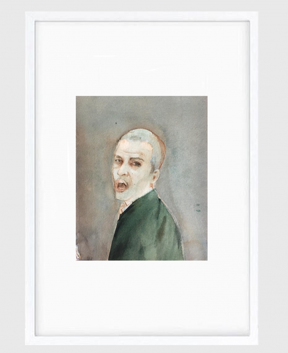 Sujith S.N. Untitled (Portrait) 15, 2020 Watercolor on paper 6h x 6.50w in