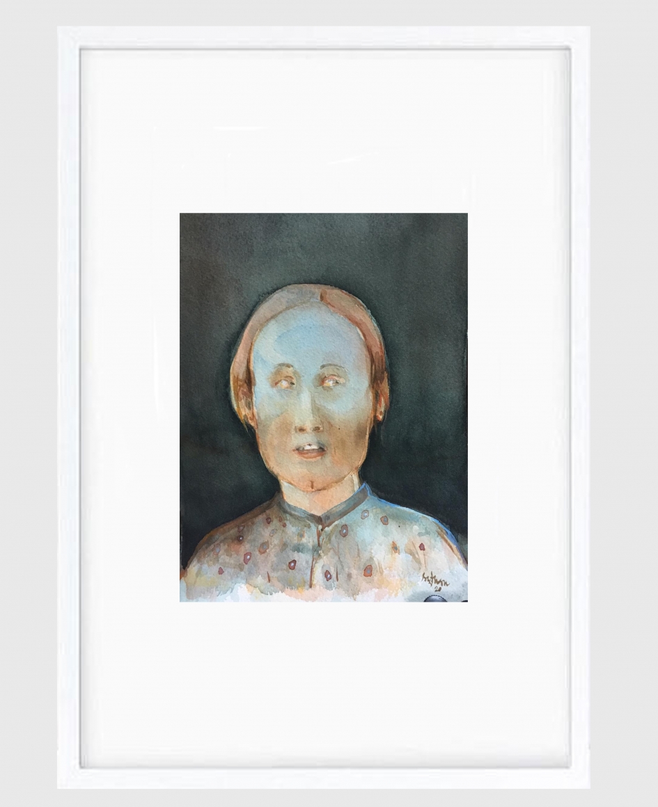 Sujith S.N. Untitled (Portrait) 3, 2020 Watercolor on paper 6h x 6.50w in