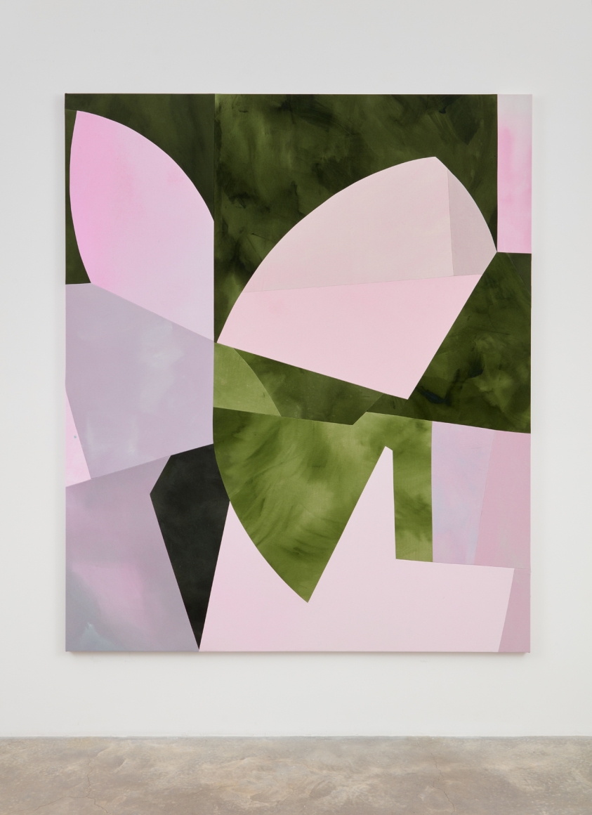Sarah Crowner Sliced Dusk (Lilacs, Greens), 2018
