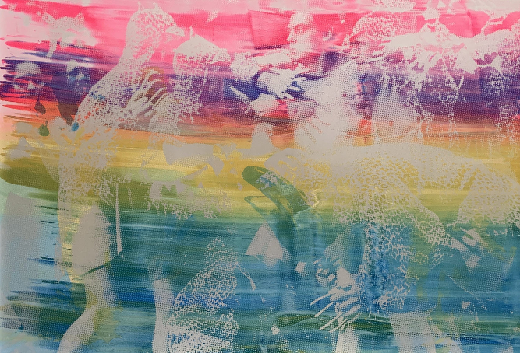 Hank Willis Thomas Vivid Imagination (rainbow on blue) (variation without flash), 2019