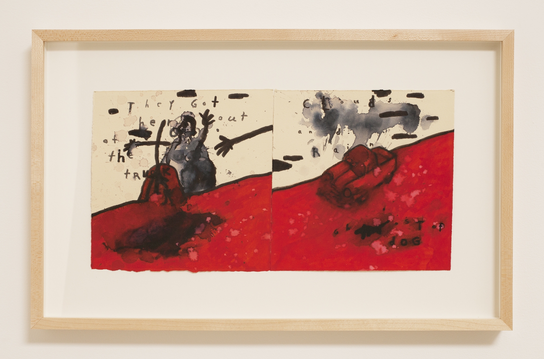 David Lynch They Got Her Out of The Truck, 2013 Ink and watercolor on paper 13 1/4 x 21 1/4 inches