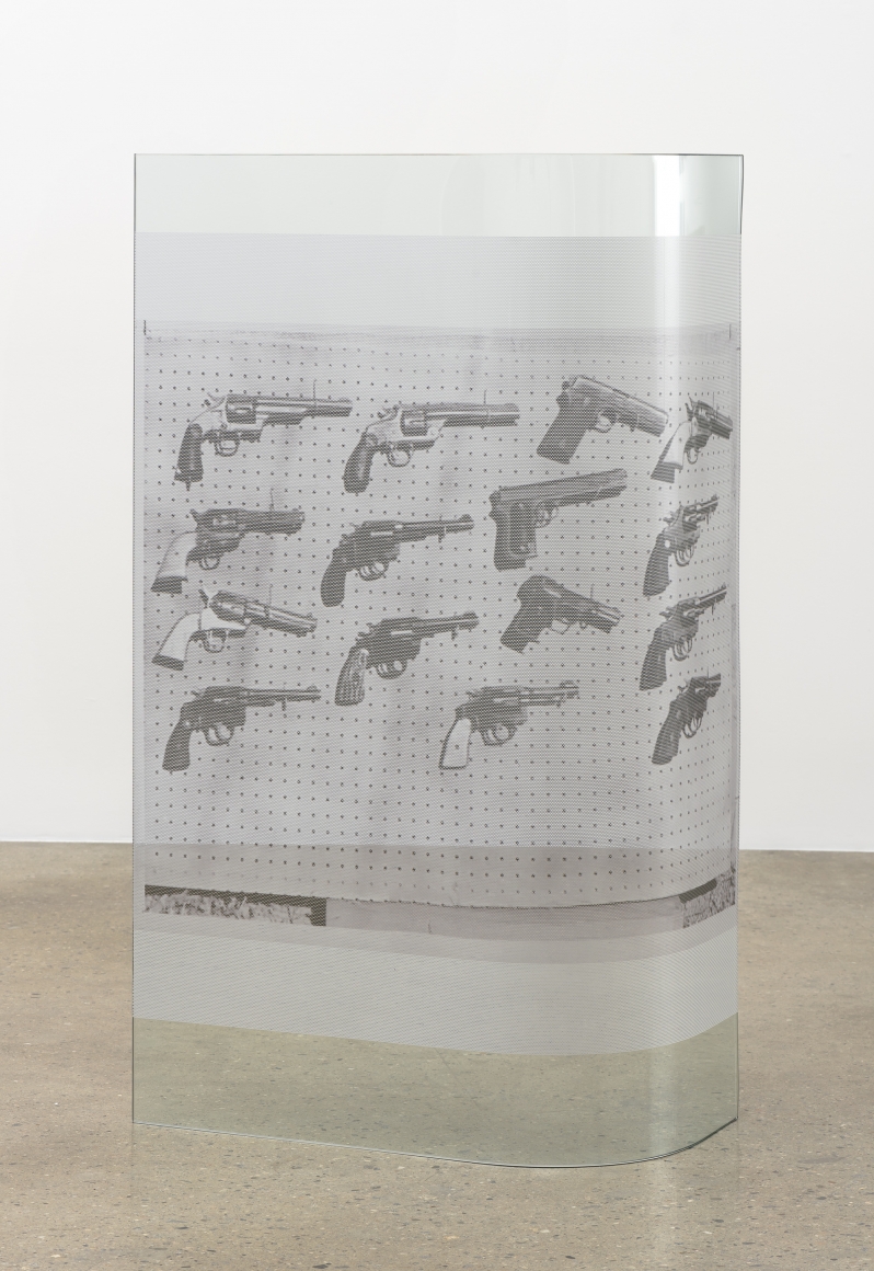 Servane Mary, Untitled (Guns on Wood Board), 2015