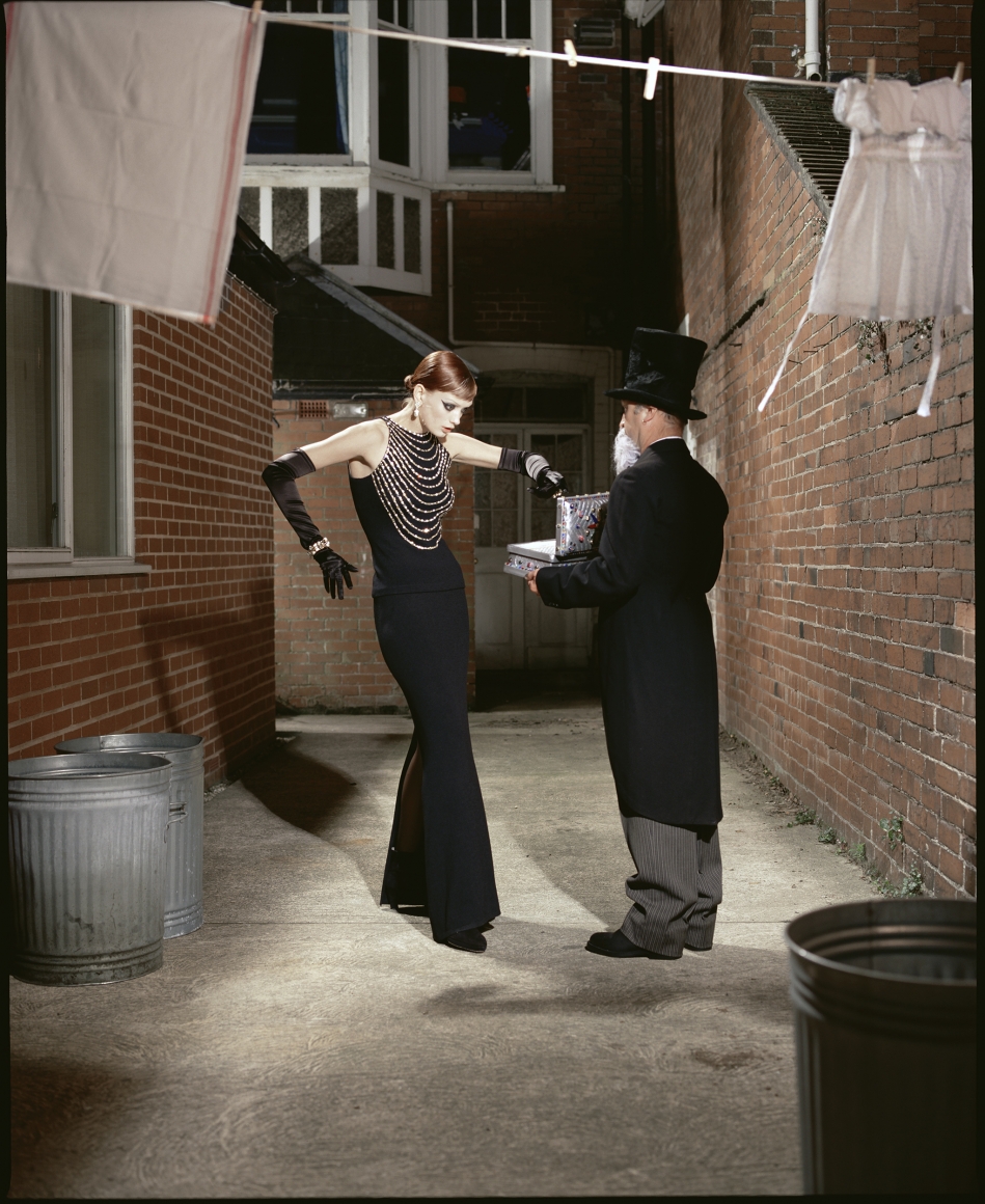 Model in Back Alley, England, 1995, Archival Pigment Print