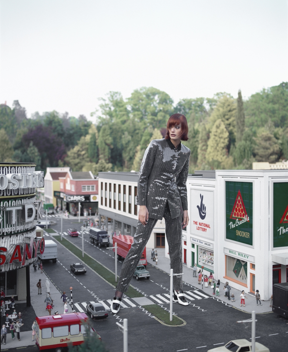 Model in a Small Village, England, 1995, Archival Pigment Print