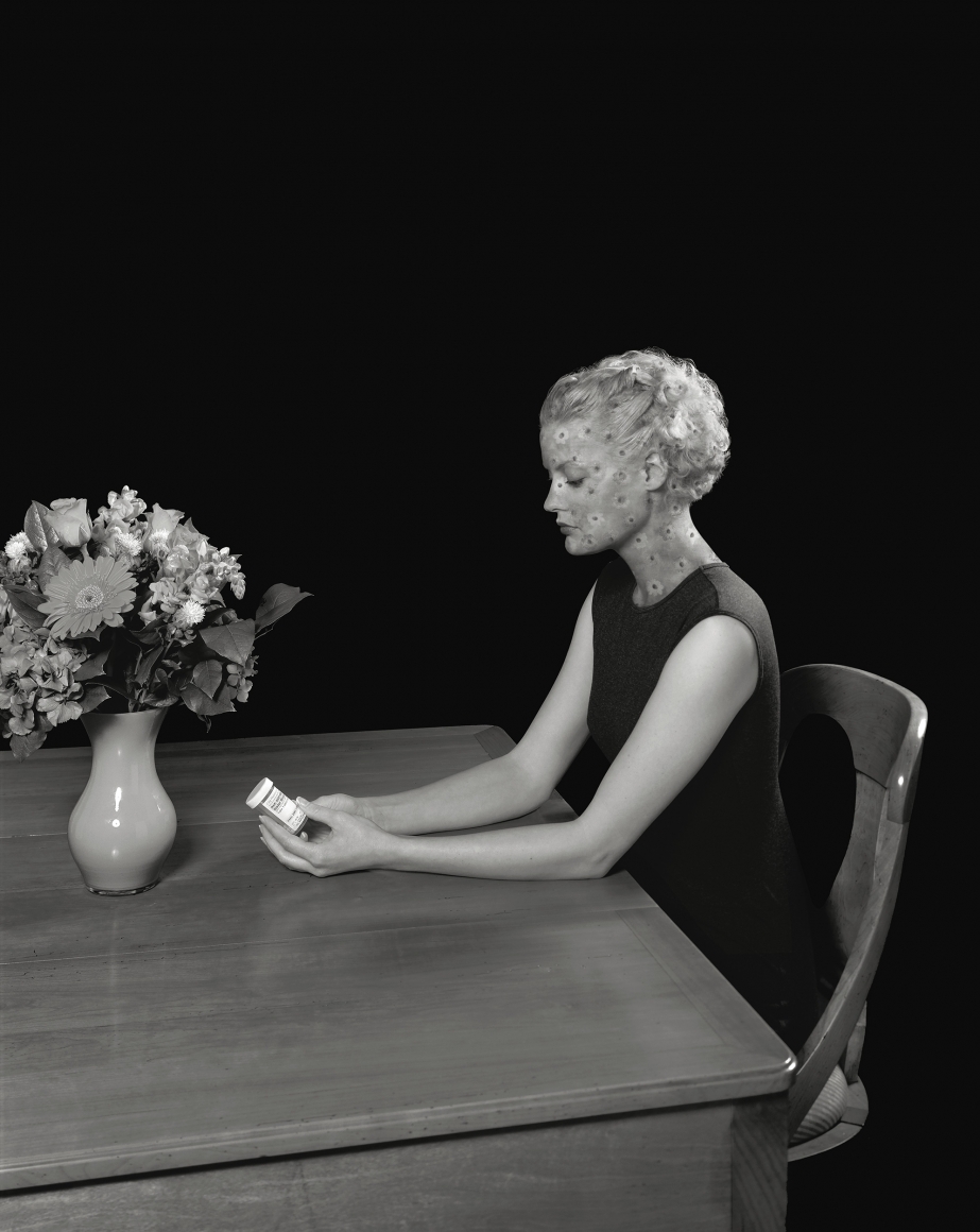 Woman at Desk with Flowers, 1999, Archival Pigment Print