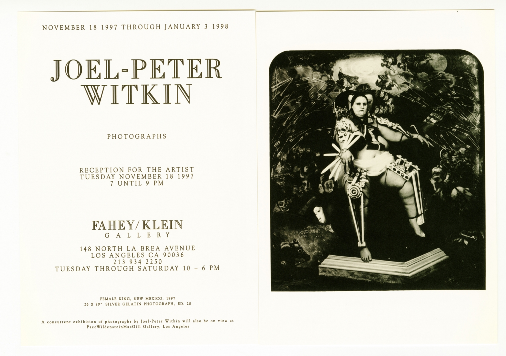 JoelPeter Witkin Photographs Exhibitions Fahey