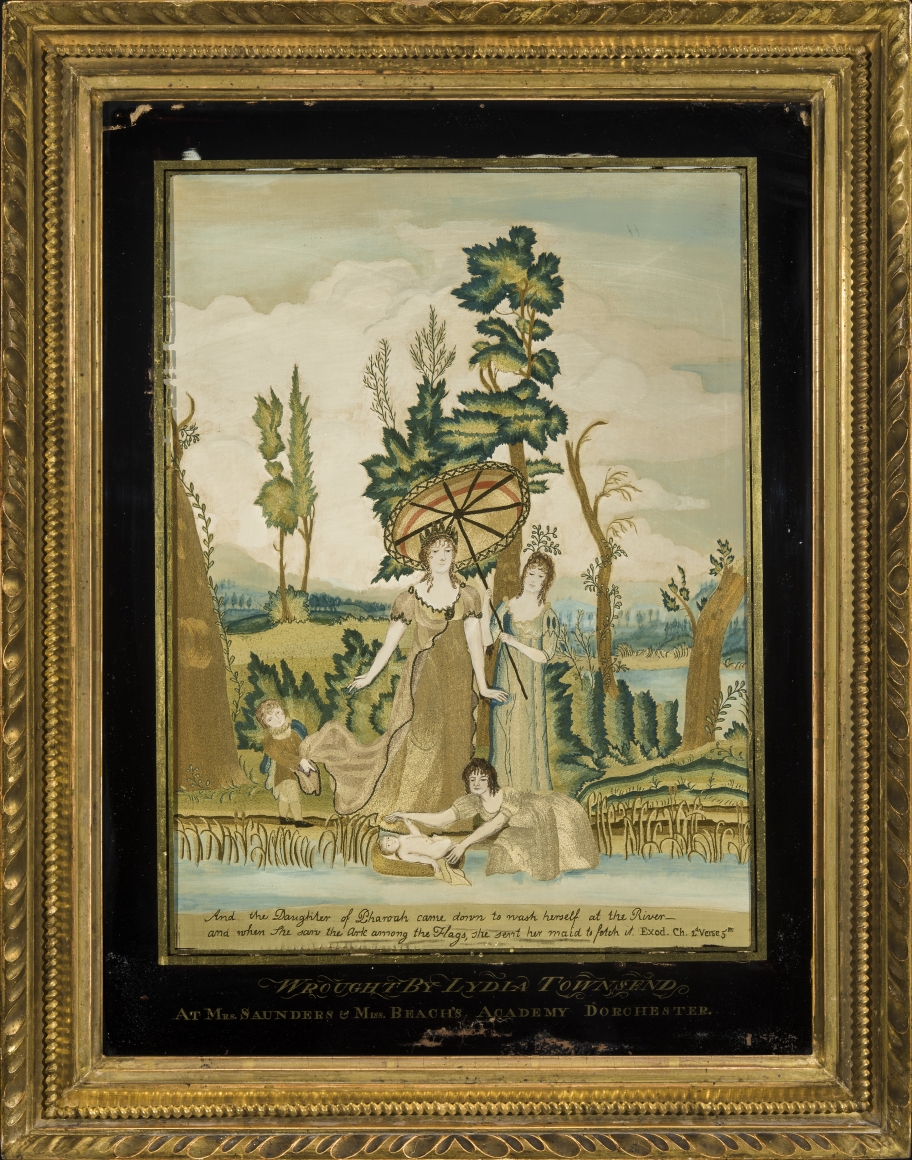The Finding of Moses, about 1810, Lydia Townsend, at Mrs. Saunders&rsquo; and Miss Beach&rsquo;s Academy, Dorchester, Massachusetts