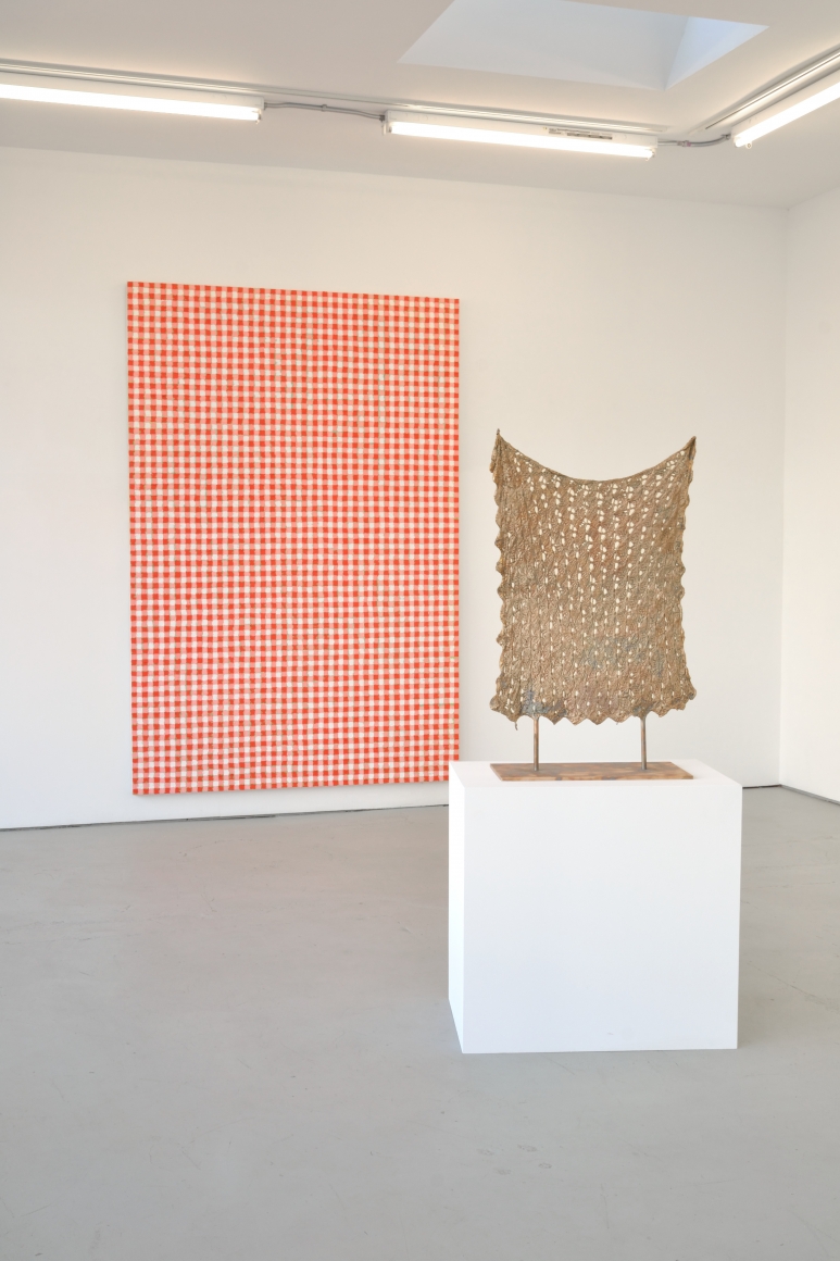 Installation View Exhibition of Paintings and Bronze Casts by Michelle Grabner of Wisconsin
