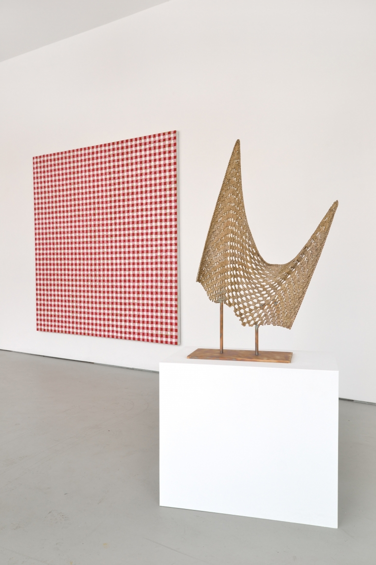 Installation View Exhibition of Paintings and Bronze Casts by Michelle Grabner of Wisconsin