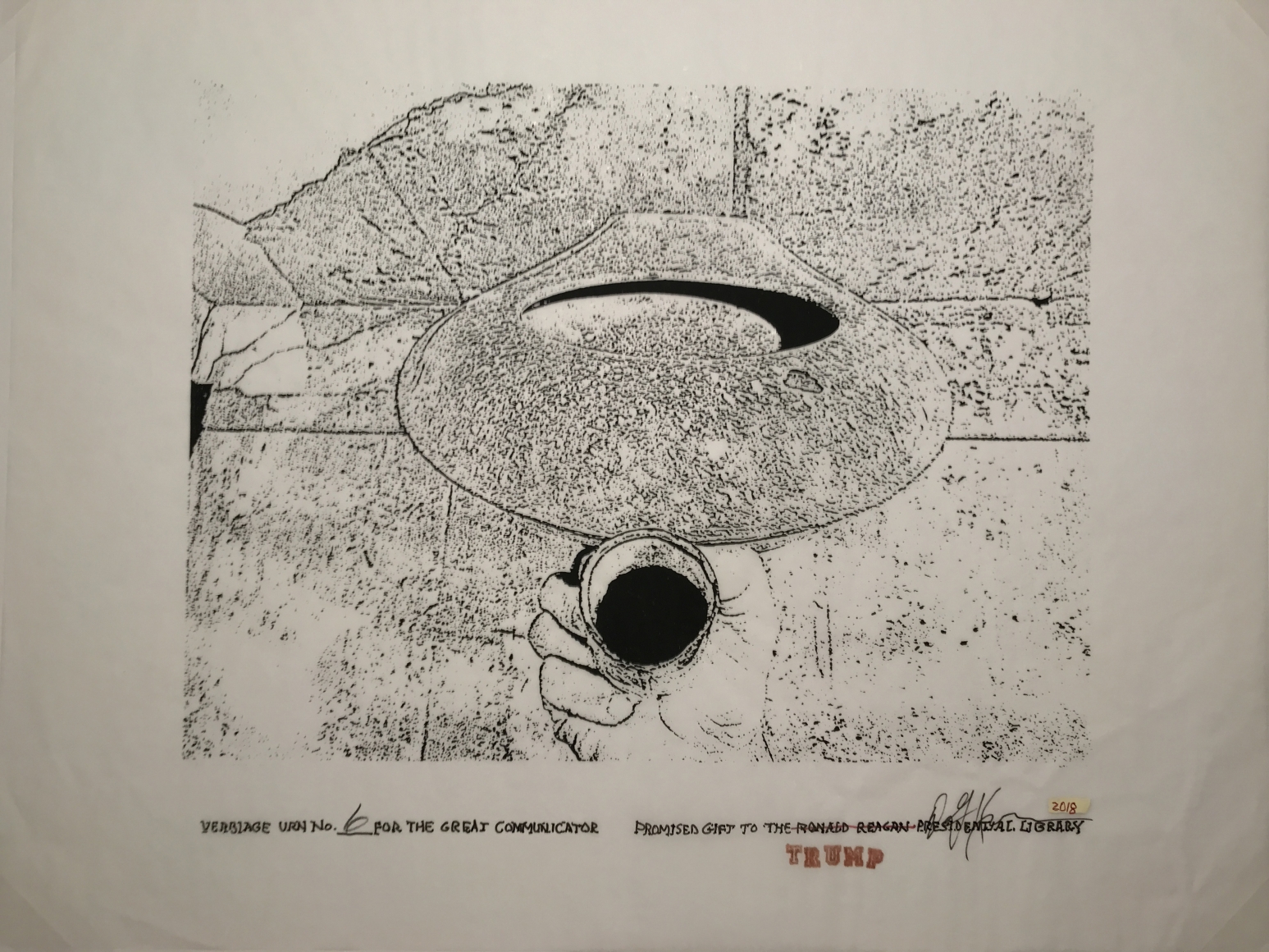 Verbiage Urns, Verbiage Urn_no. 6, DG Krueger, embellished screenprints
