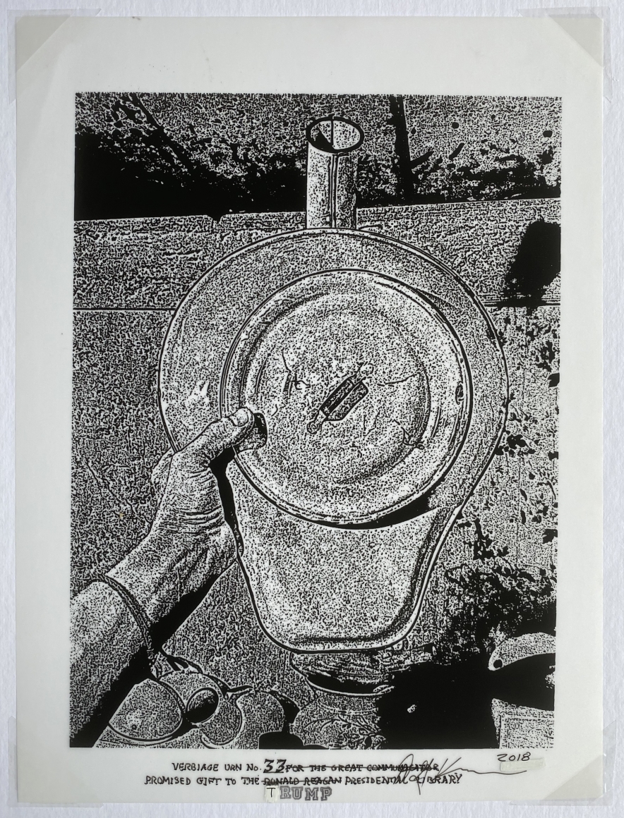 Verbiage Urns, Verbiage Urn_no. 33, DG Krueger, embellished screenprints