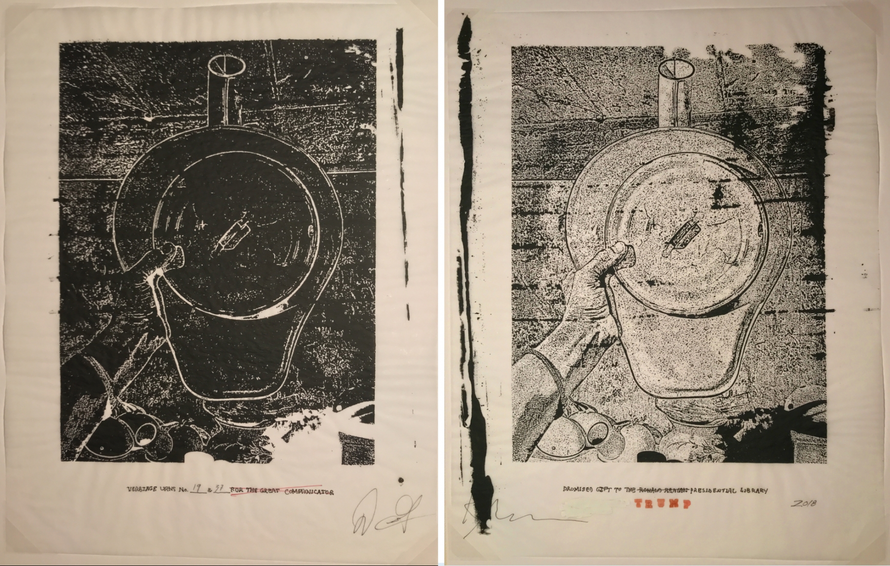 Verbiage Urns,Verbiage Urn_Diptych_Nos. 19 & 37, DG Krueger, embellished screenprints