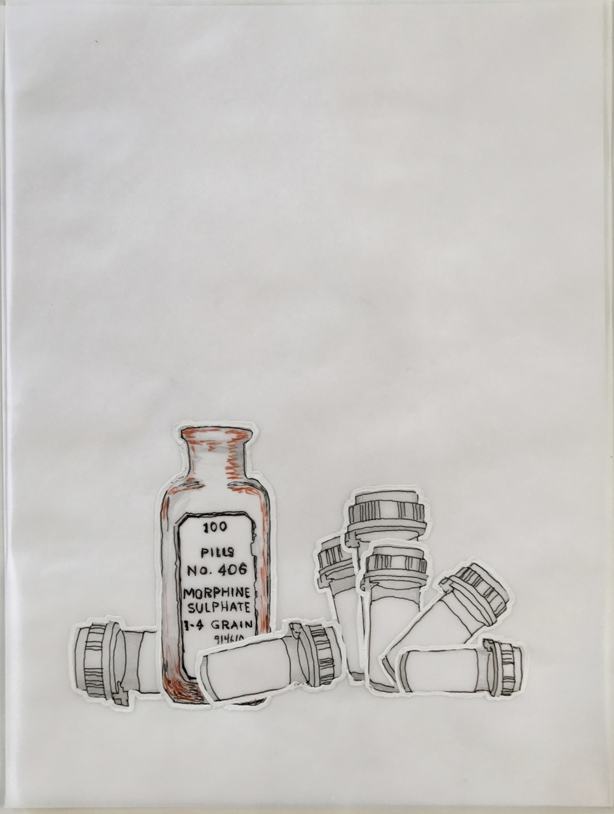 DG Krueger, Conversational Tools, drawings on vellum, pharmas! pharmas! pharmas!, vanishing acts