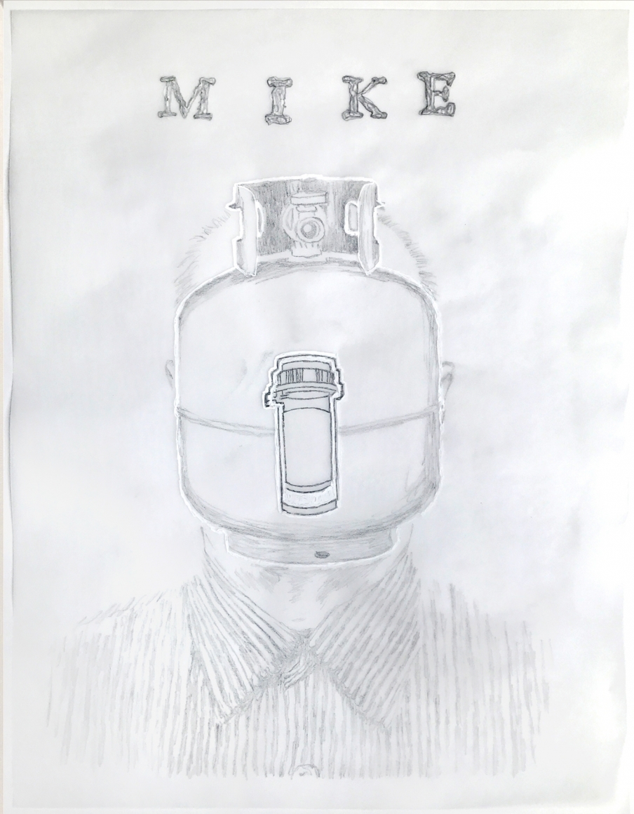 Conversational Tools, DG Krueger, drawings on vellum, suicide tools, Mike, vanishing acts