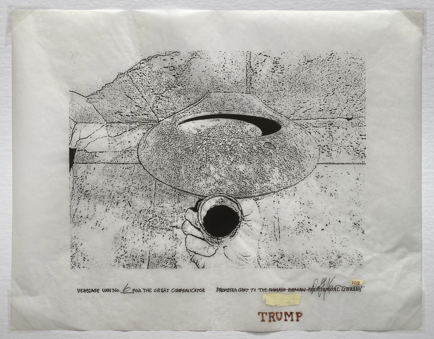 Verbiage Urns, Verbiage Urn_no. 6, DG Krueger, embellished screenprints