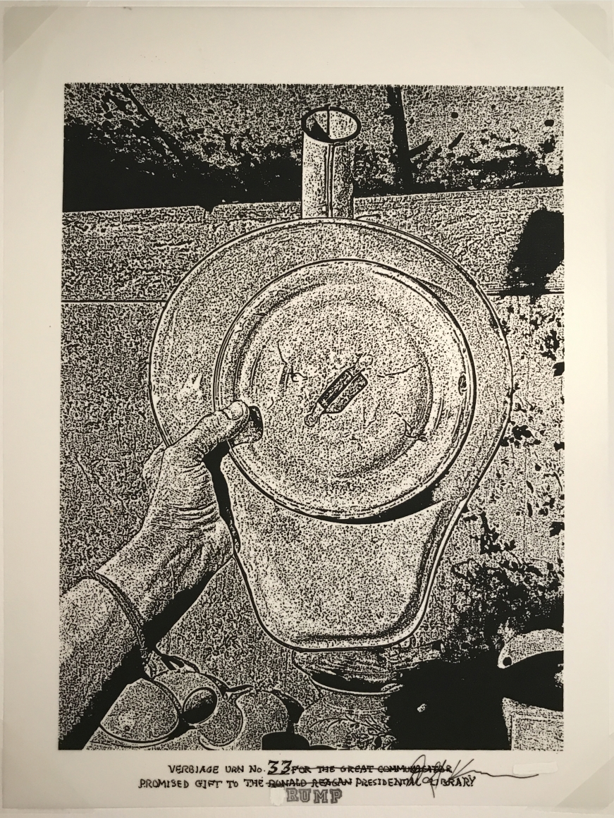 Verbiage Urns, Verbiage Urn_no. 33, DG Krueger, embellished screenprints
