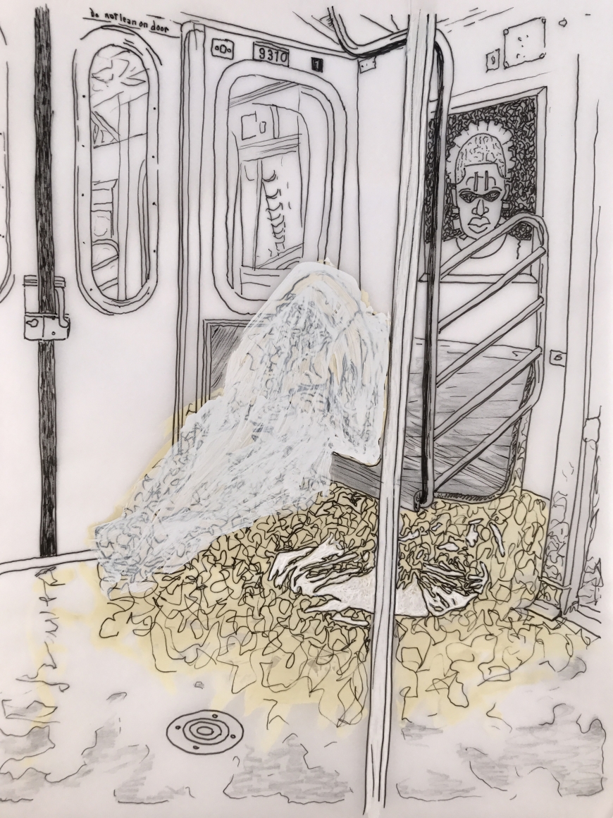 Sleepers, DG Krueger, drawings, vellum, unique, work on paper