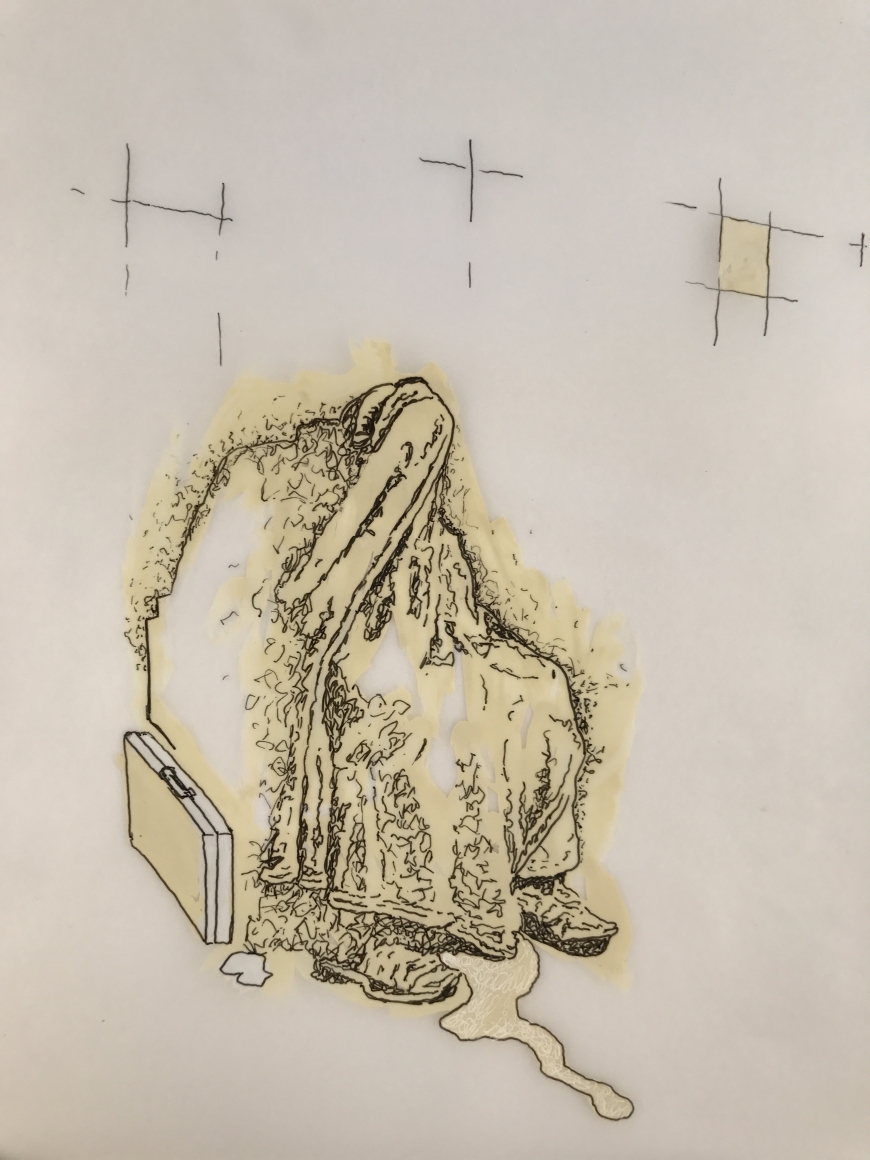 Sleepers, DG Krueger, drawings, vellum, unique, work on paper, David Krueger, David G Krueger