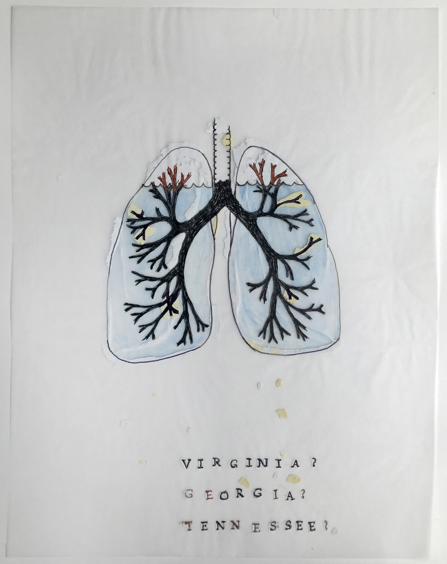 Conversational Tools, DG Krueger, drawings on vellum, suicide tools, aqualungs