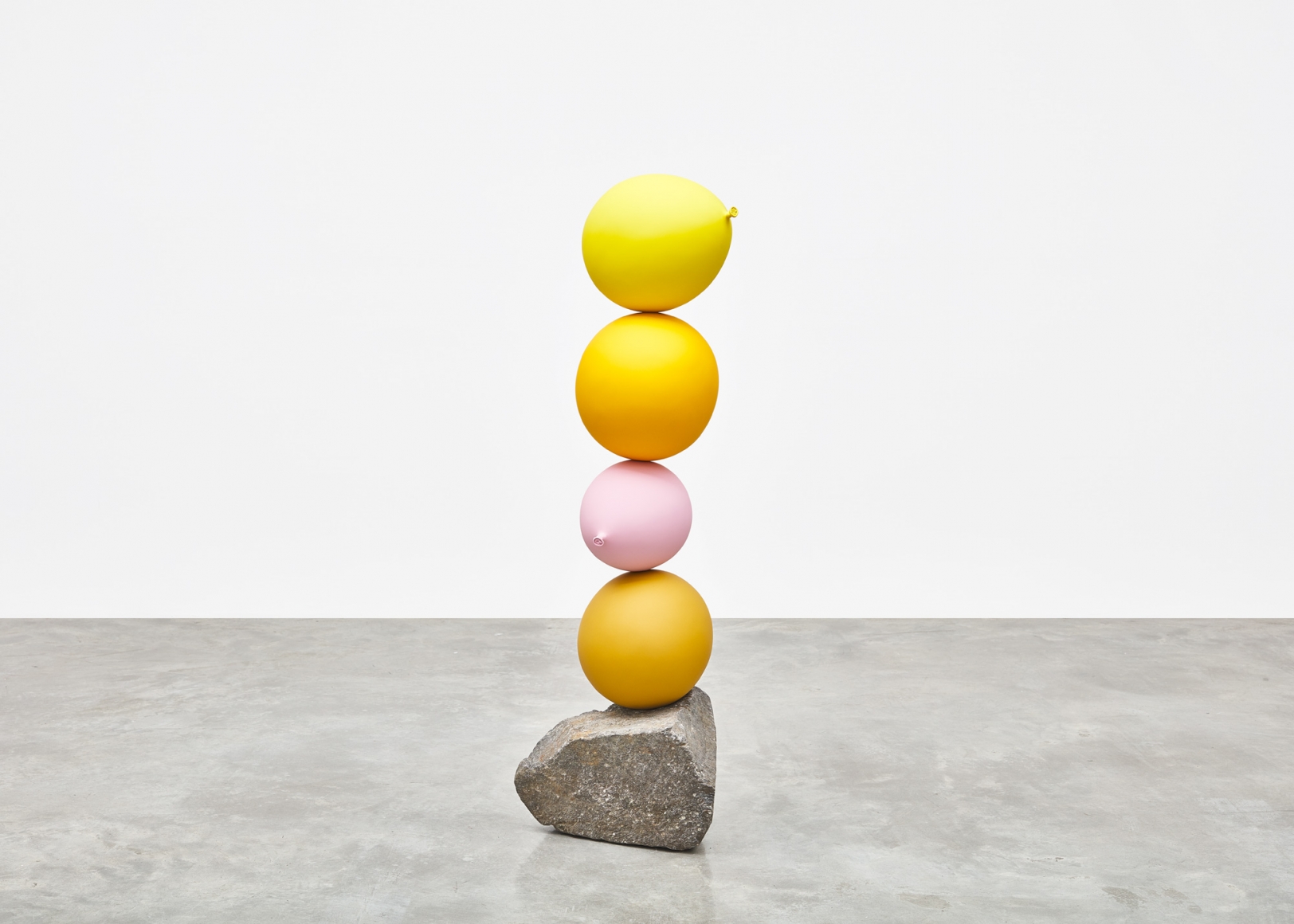 Untitled (Short People), Yellow, Yellow, Pink, Yellow by Gimhongsok, 2018, Cast bronze, stone, Sculpture, Tina Kim Gallery