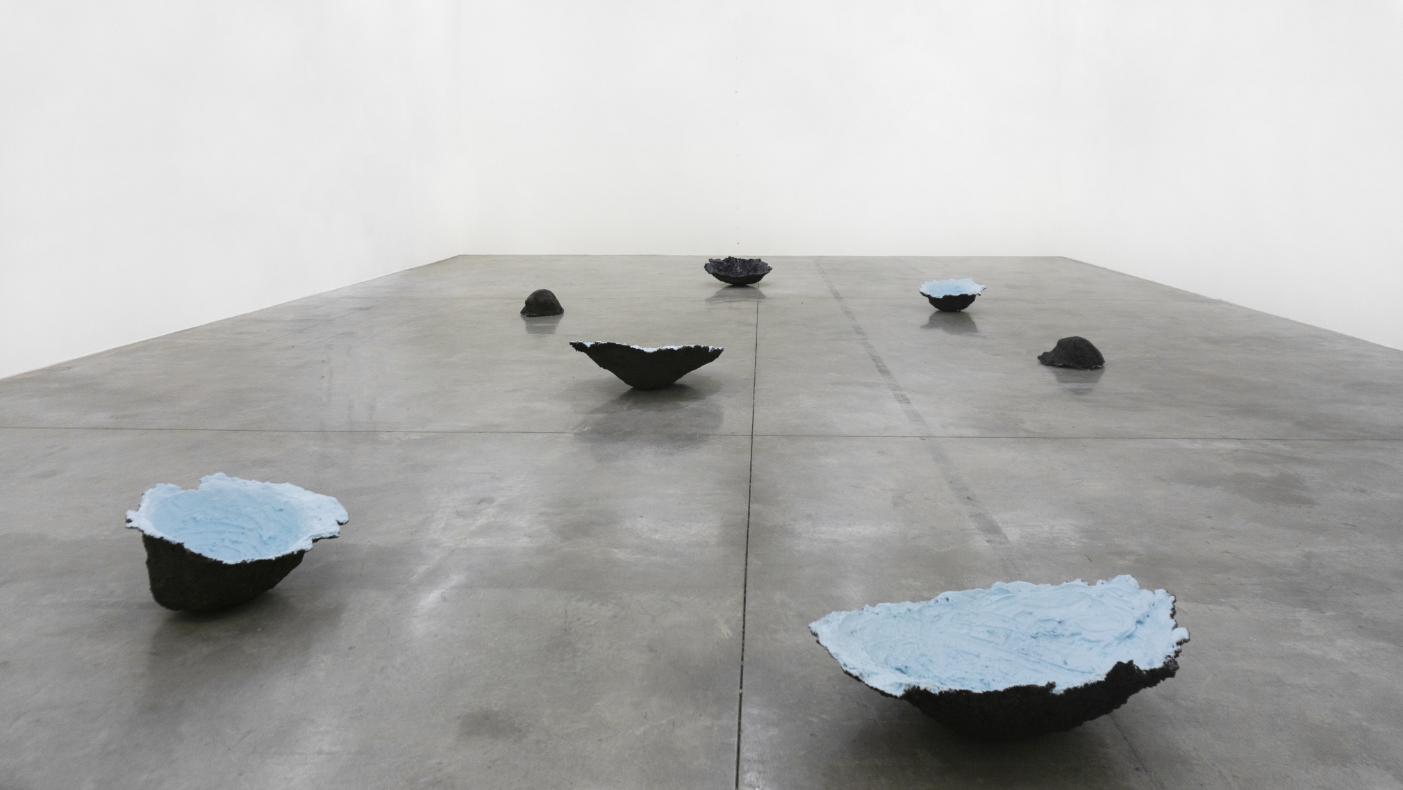 Tania Pérez Córdova (b. 1979) Short Sight Box, 2020 Imprint of a series of holes dug in a field, earth, plant roots, plaster, mesh, enamel paint, and various materials Dimensions variable