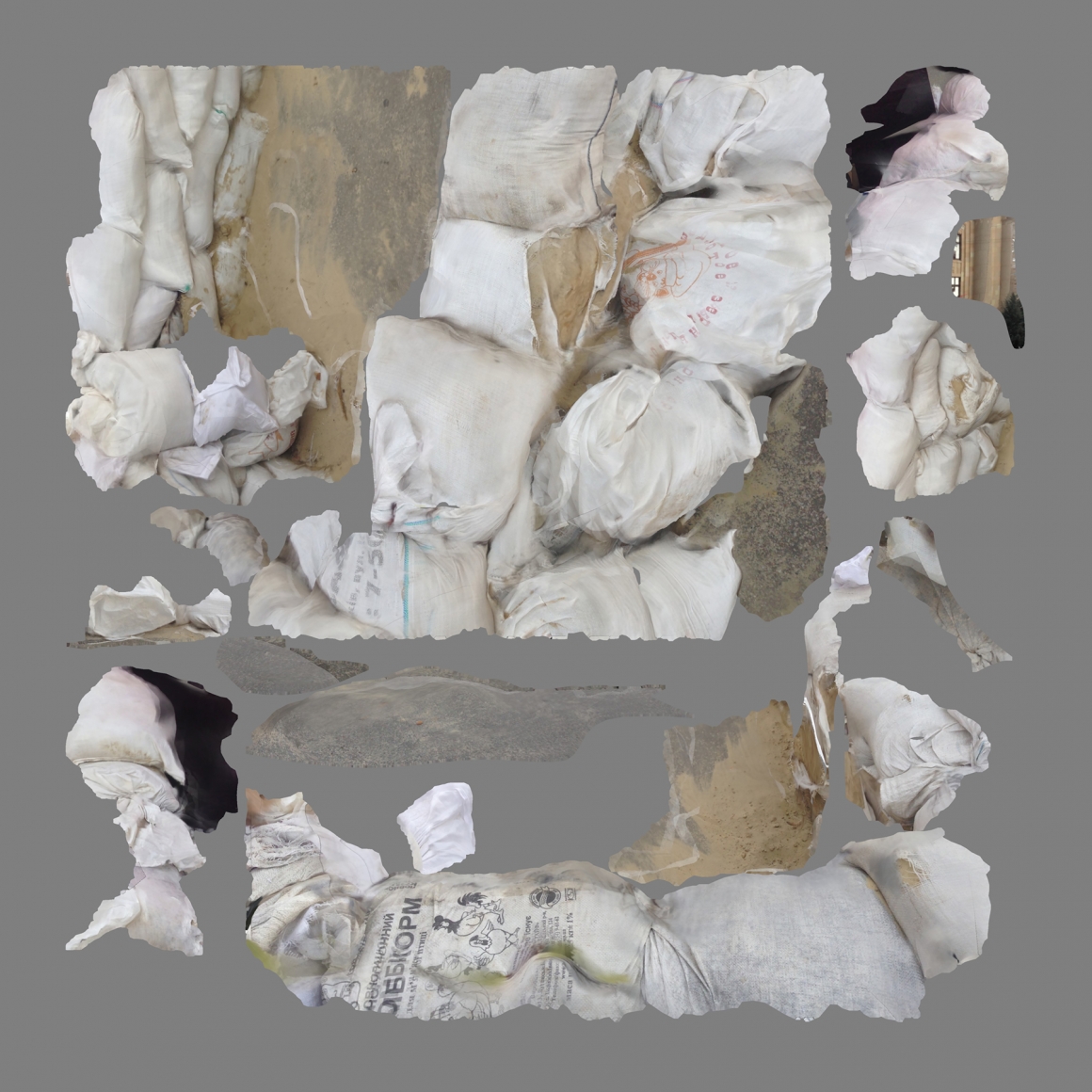 Hito Steyerl Sandbags/Texture, Kharkiv, 2015