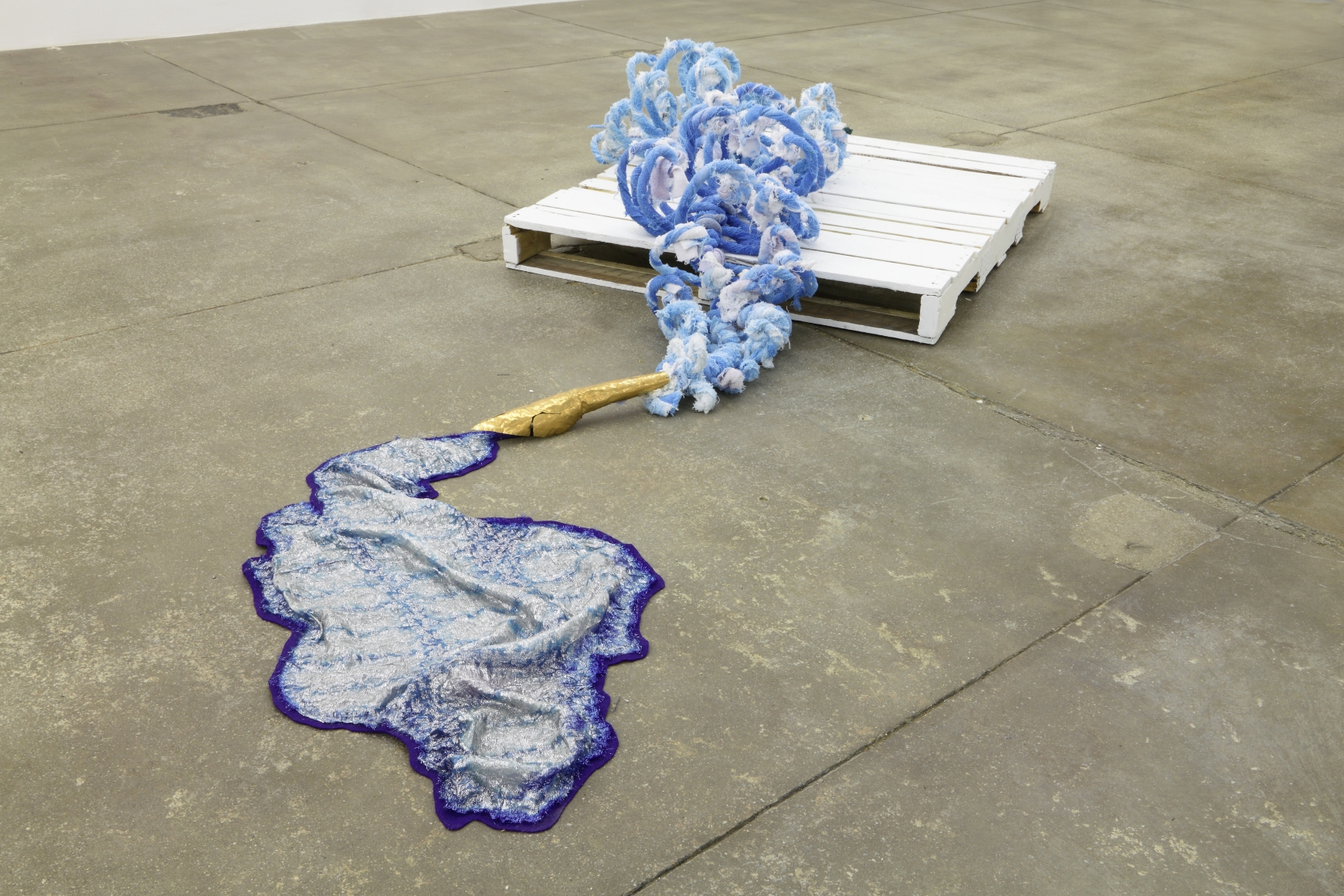 Christian Holstad Rather large feather pen with blue ink (in debt), 2012-13