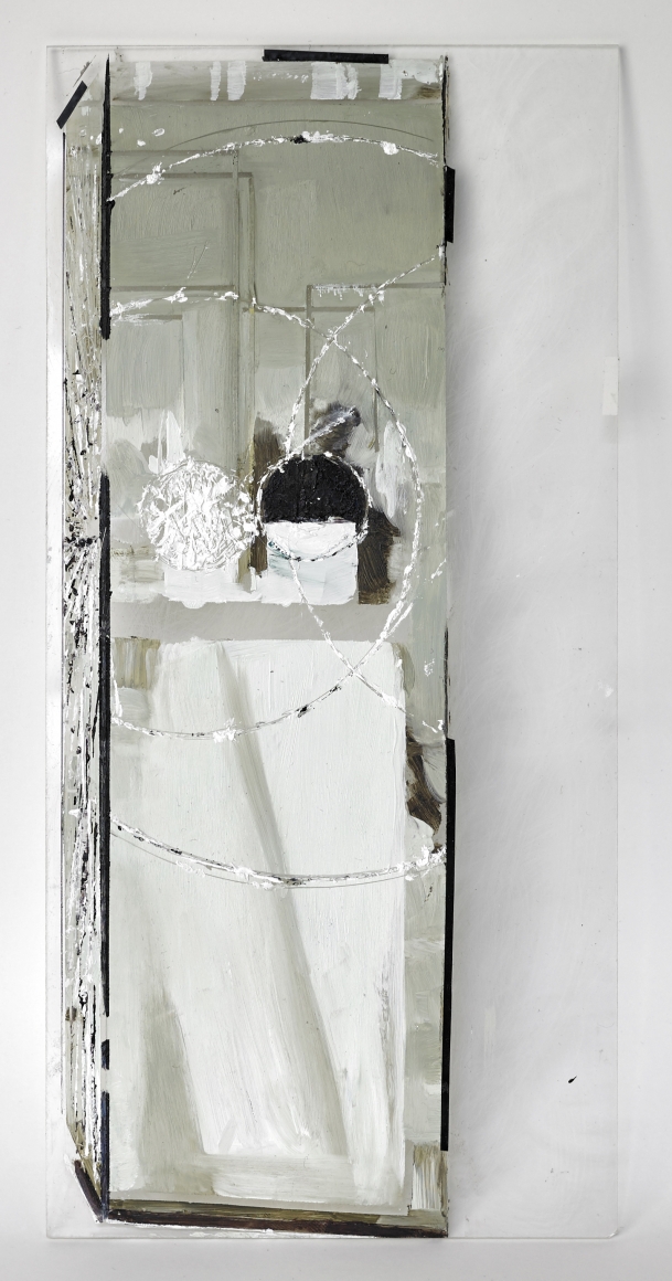 Dierk SchmidtUntitled, 2013Oil, tape on acrylic glass9 7/8 x 4 3/4 in (25 x 12 cm) 