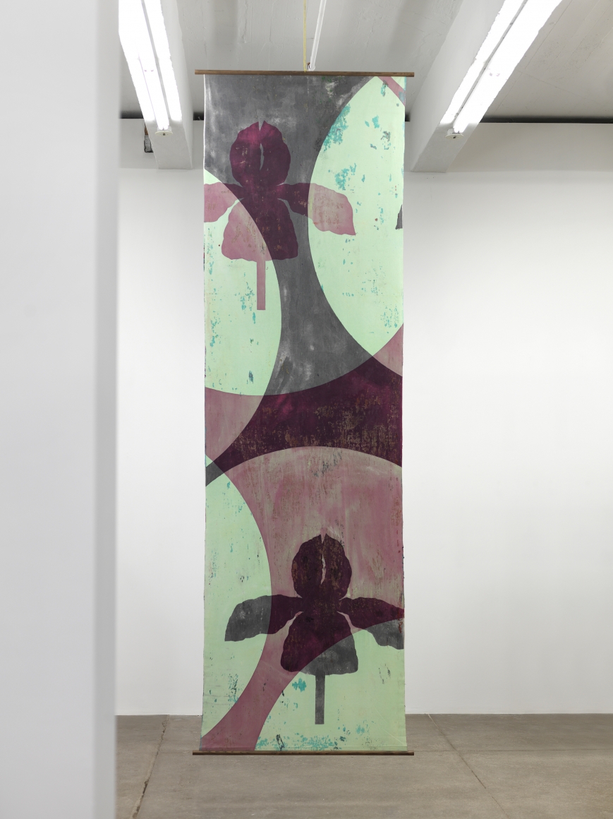 Billy Al BengstonPieuro Gardneri Draculas, 1975Acrylic on canvas and wooden dowels140 x 42 in (355.6 x 106.7 cm)