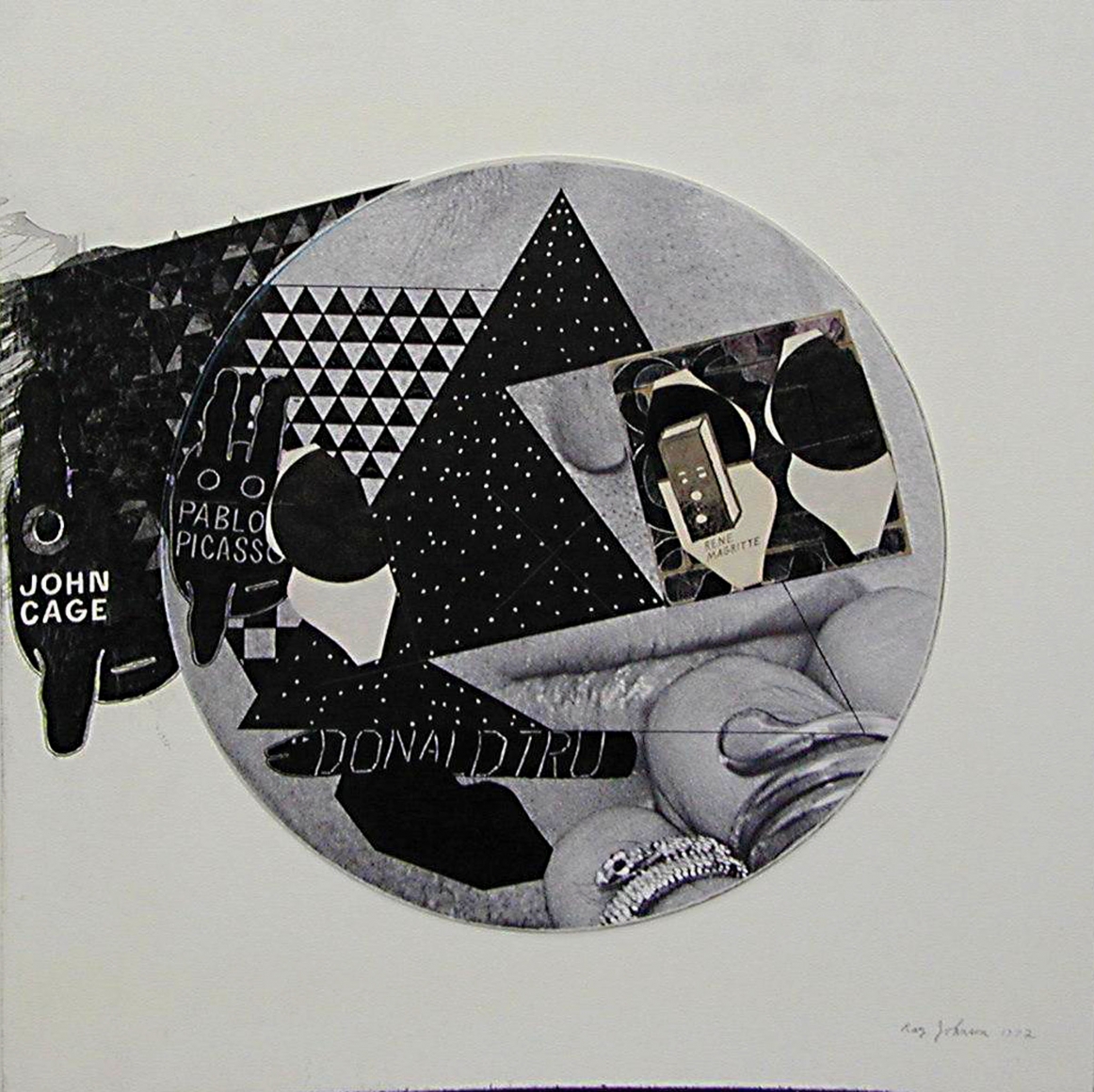 Ray Johnson, Untitled (Cage, Picasso, Magritte, Donald Tru)
