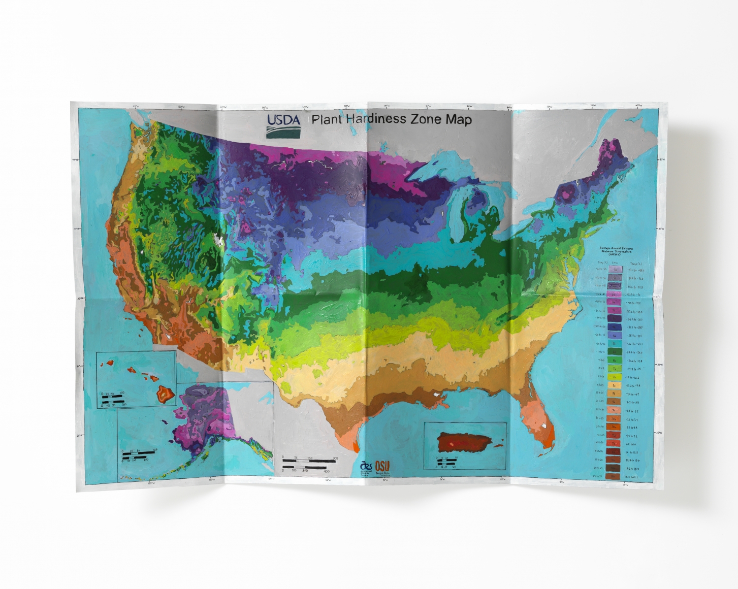 Carly Glovinski, Untitled (plant hardiness zone map), 2016