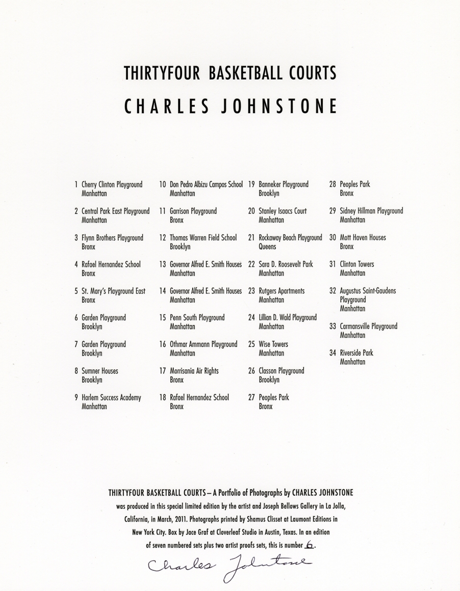 Charles Johnstone Thirty Four Basketball Courts