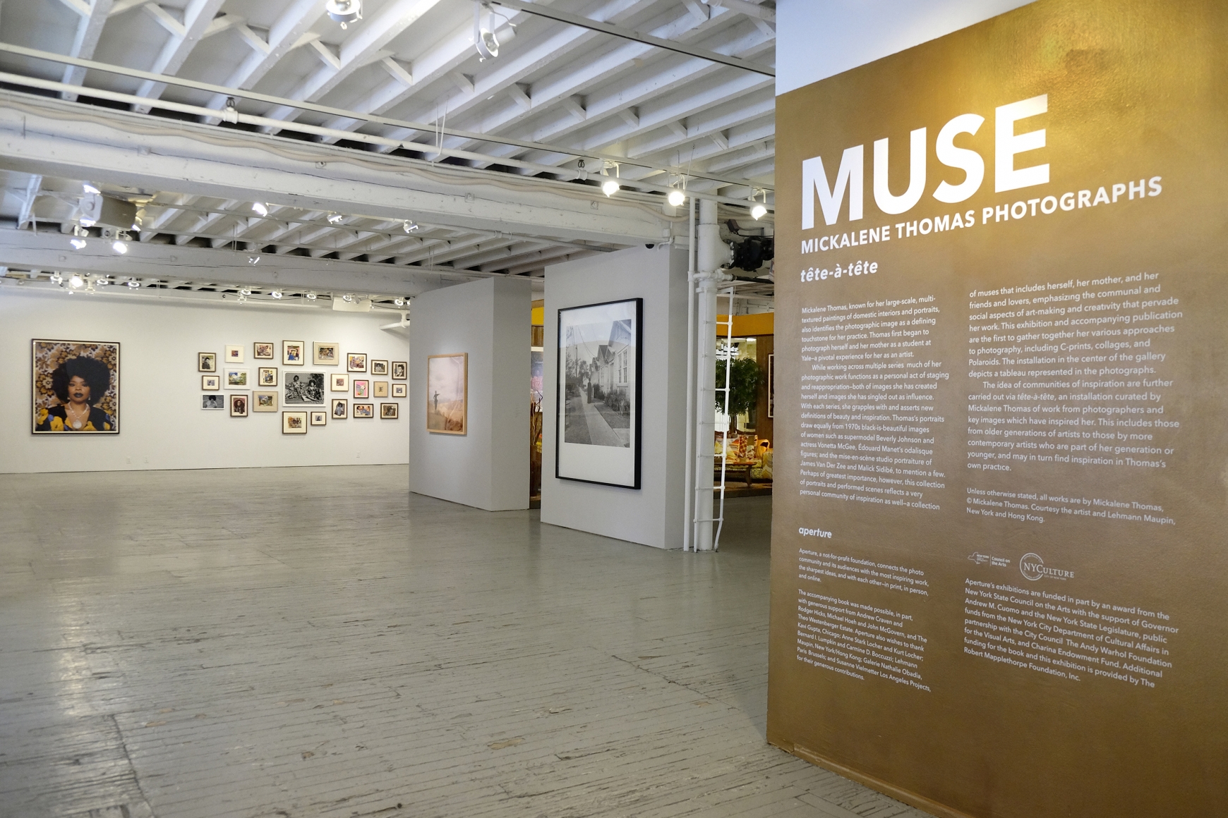 Muse: Mickalene Thomas Photographs and tête-à-tête, Installation view, Aperture Foundation, NY, NY