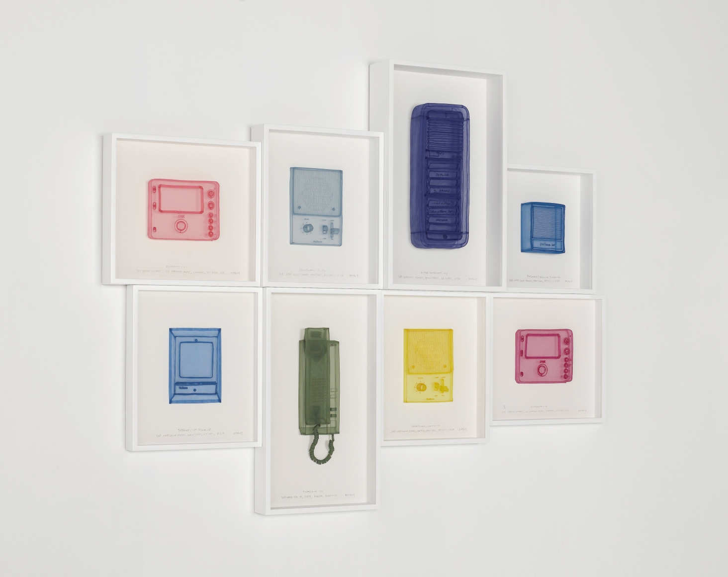 DO HO SUH, Intercoms, London Home & Studio, New York Home, Studio & Corridor, Berlin Home, and Providence Home; Lighting Fixtures, New York Studio & Corridors, Seoul Home, Berlin Home, Providence Home; Fuse Boxes, London Studio, New York Home, Studio & Corridor, 2019 (detail)