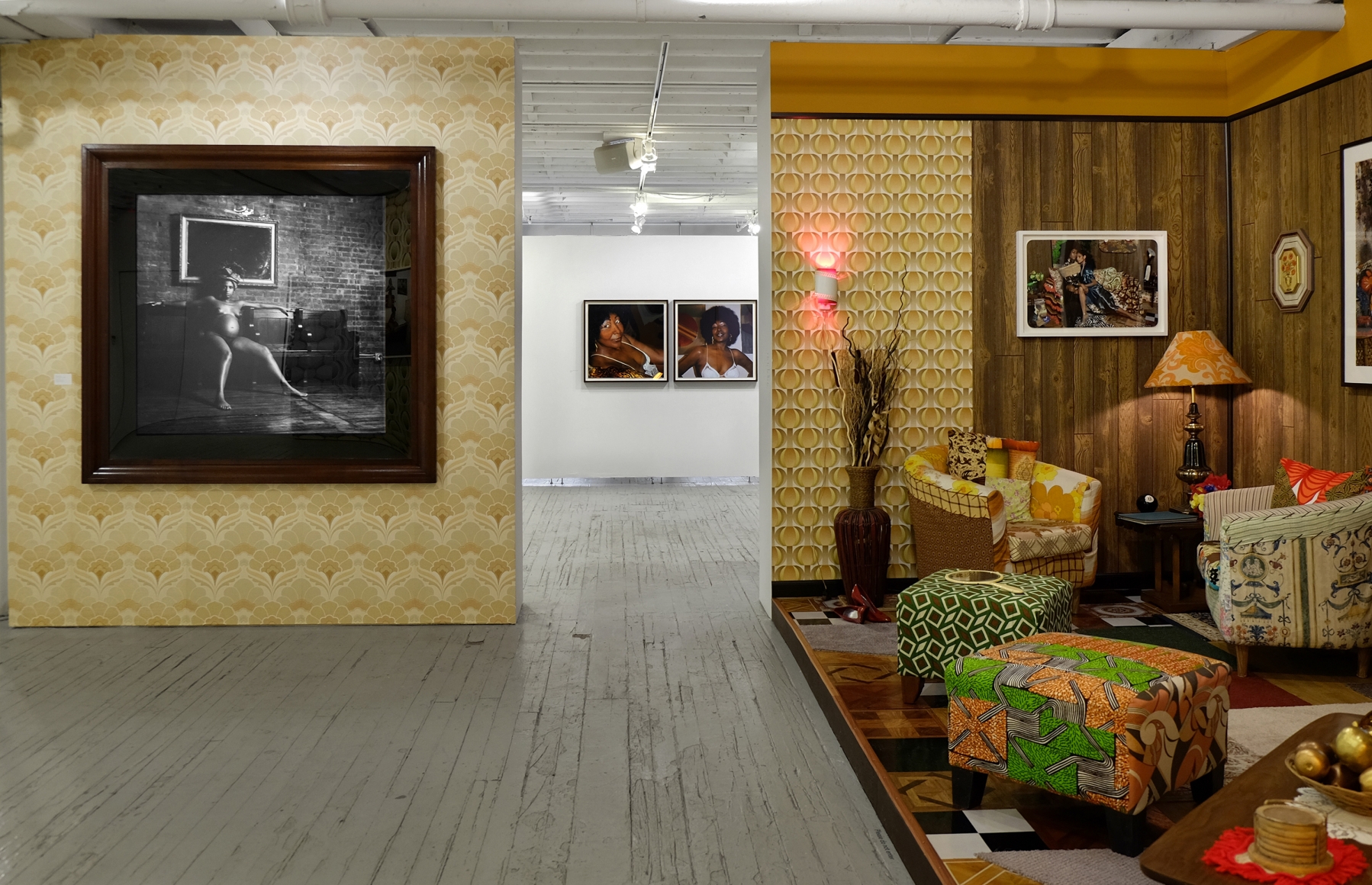 Muse: Mickalene Thomas Photographs and tête-à-tête, Installation view, Aperture Foundation, NY, NY
