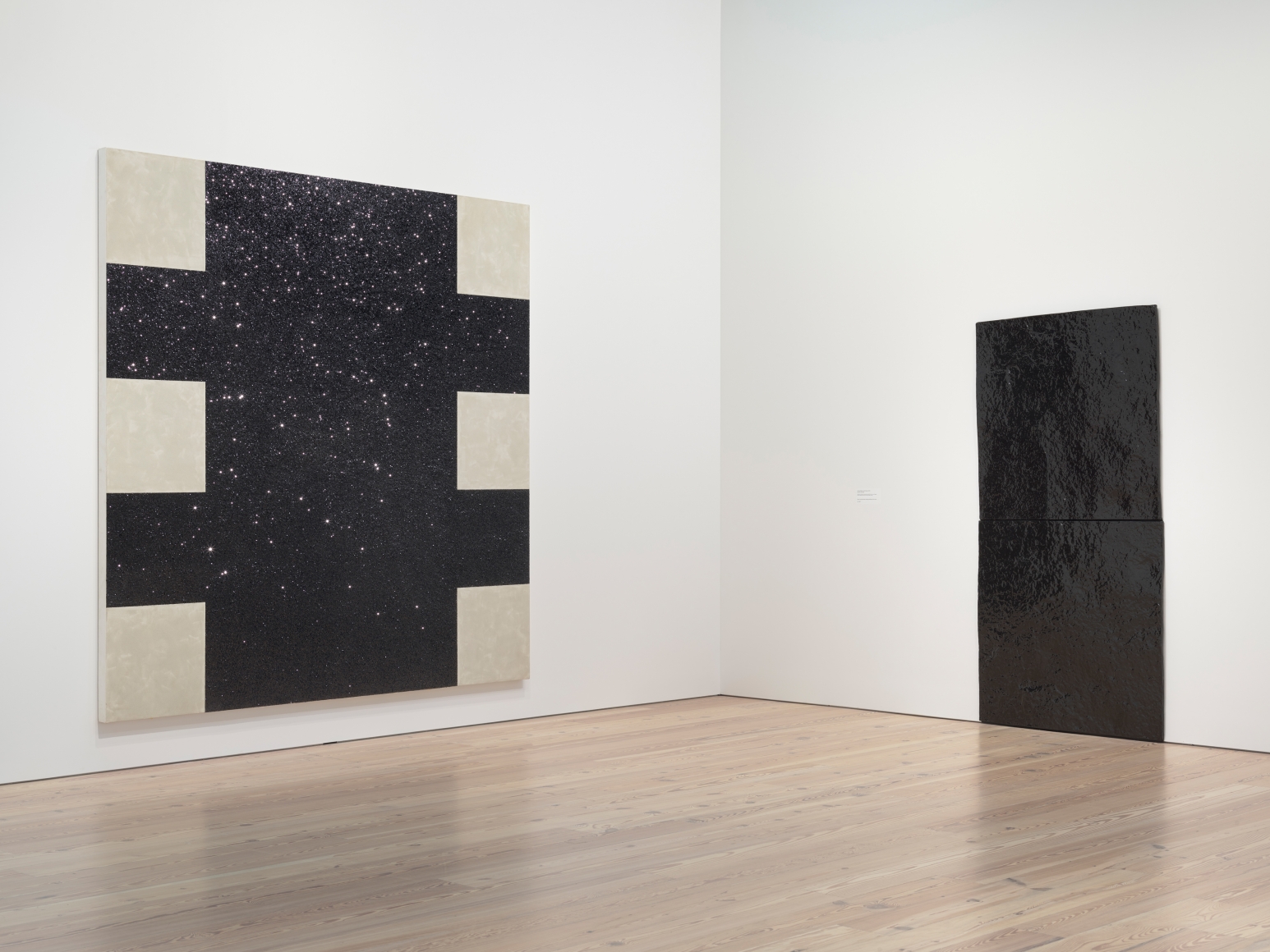 Installation photo of the 2018 exhibition Mary Corse: A Survey in Light at the Whitney Museum of American Art, New York, view 7