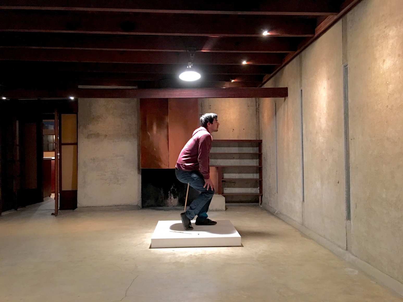 Erwin Wurm, One Minute Sculptures, Installation view, MAK Center for Art and Architecture, Los Angeles at the Schindler House, CA