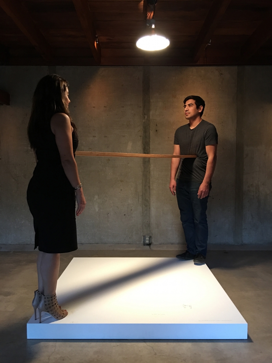 Erwin Wurm, One Minute Sculptures, Installation view, MAK Center for Art and Architecture, Los Angeles at the Schindler House, CA