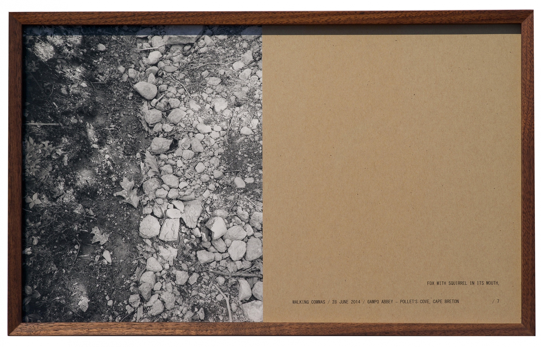 Helen Mirra , Walking commas, 28 June, Cape Breton