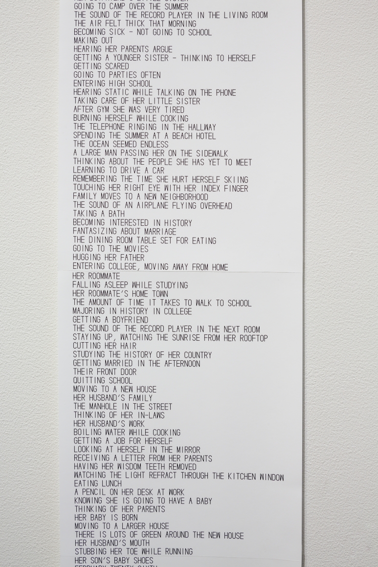 Matt Mullican Untitled (Birth to Death List) (detail) 