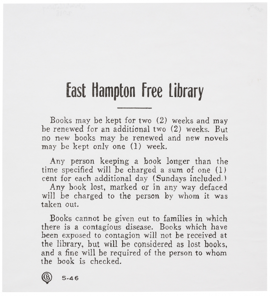 East Hampton Free Library (Rules)