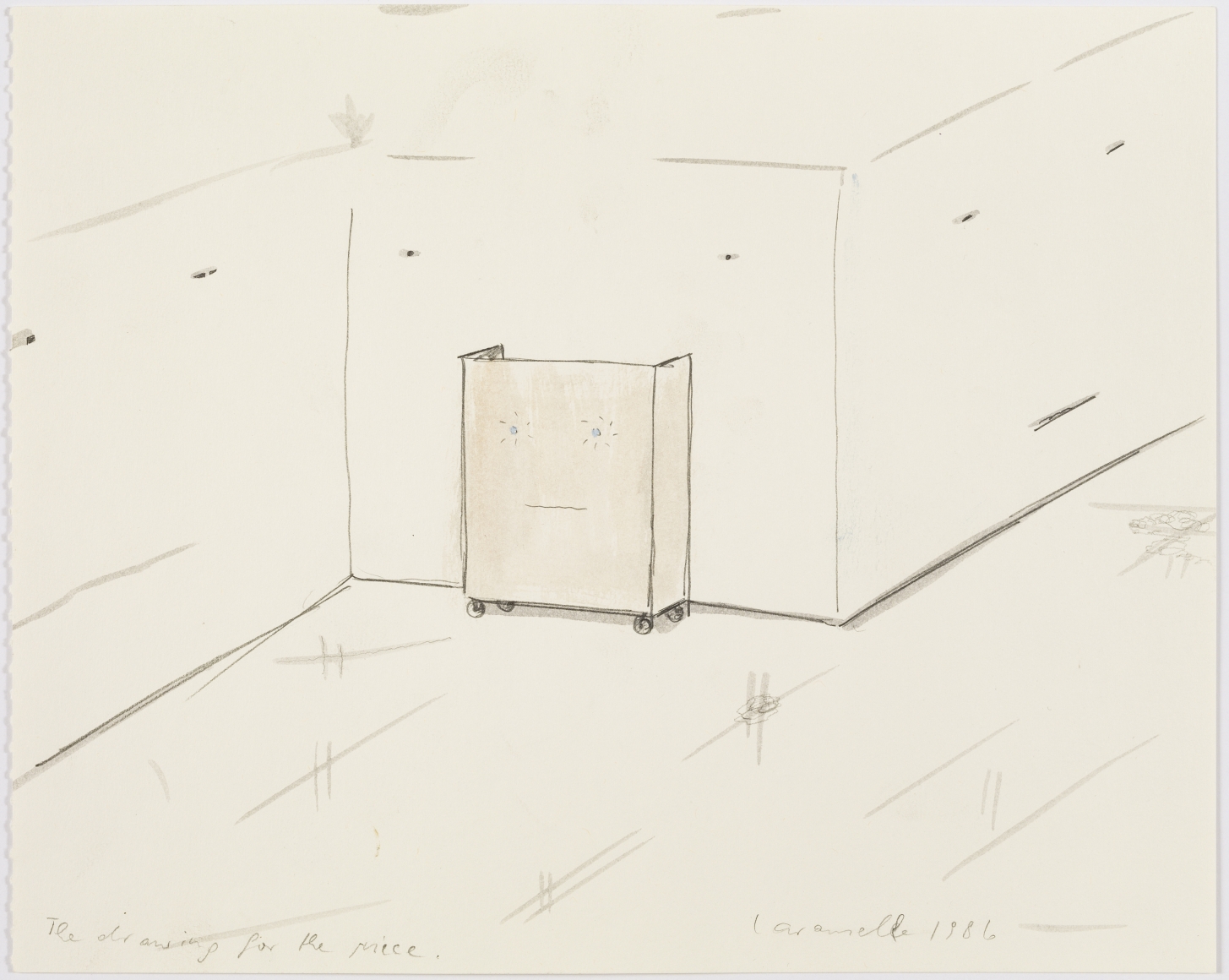 The drawing for the piece, 1986