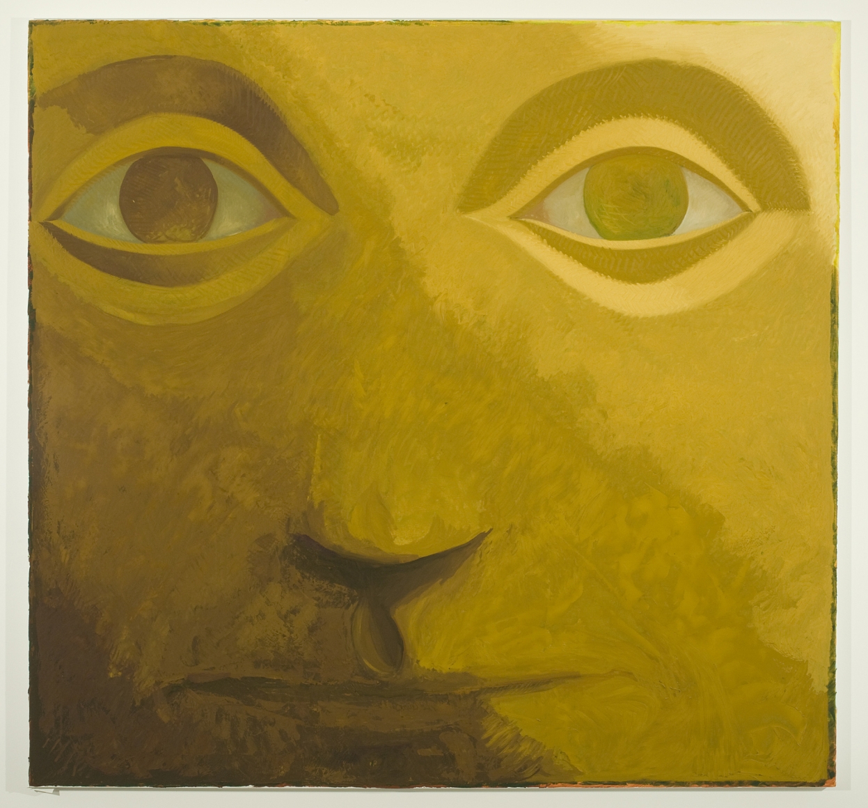 close up portrait of a face in yellow by jesse chapman
