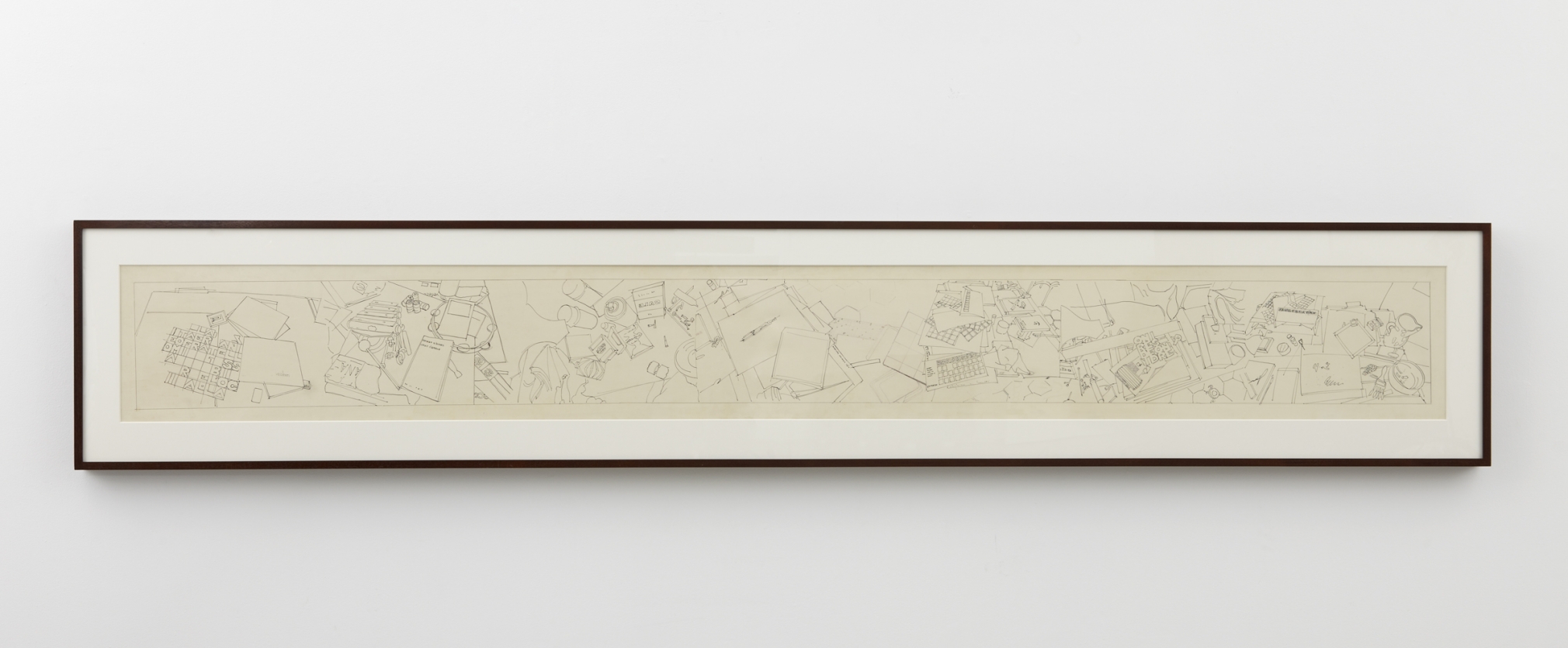 Tracce del racconto, 1975, Pencil and ink on mounted paper