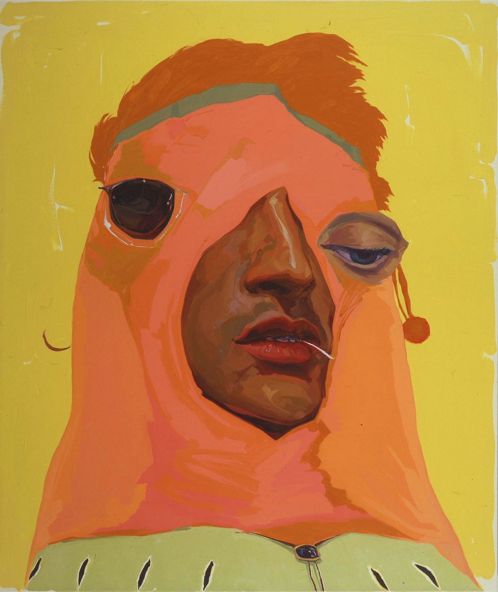 portrait of a man with an orange hood