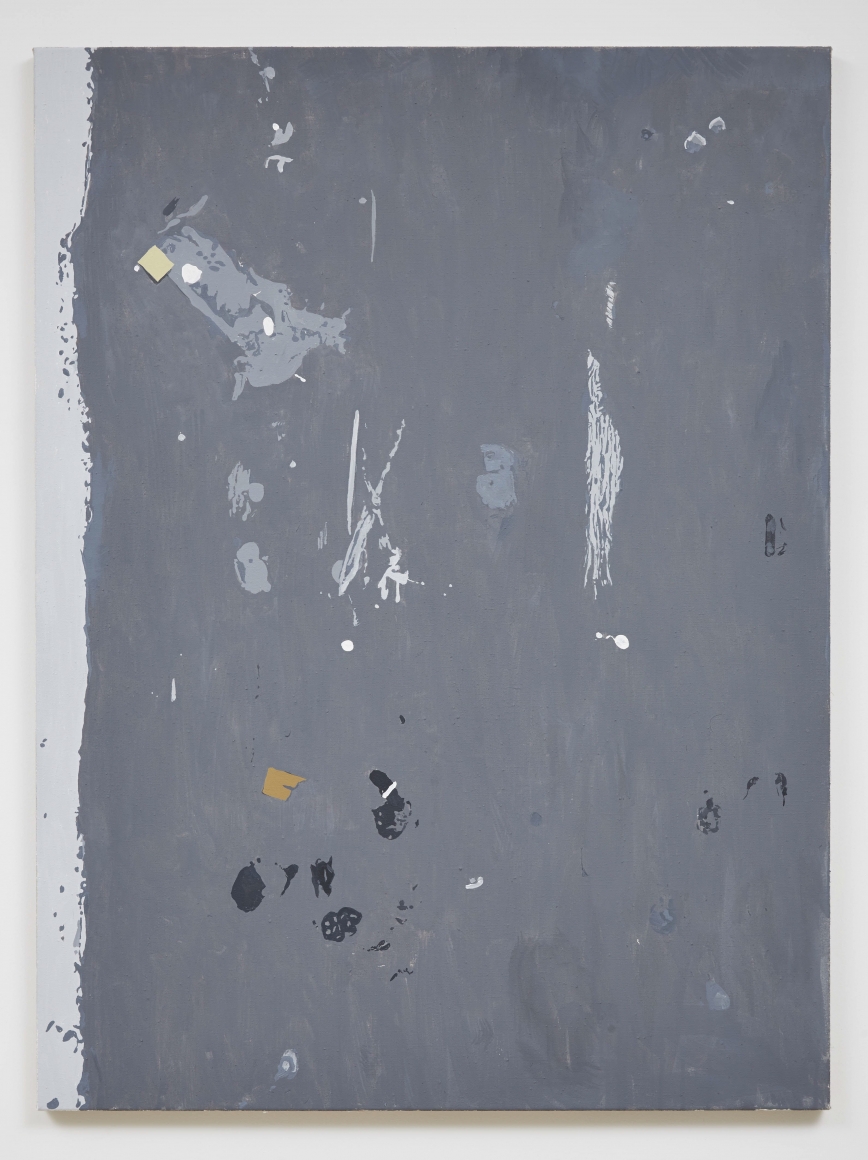 painting by melissa gordon with shocks of color on grey background