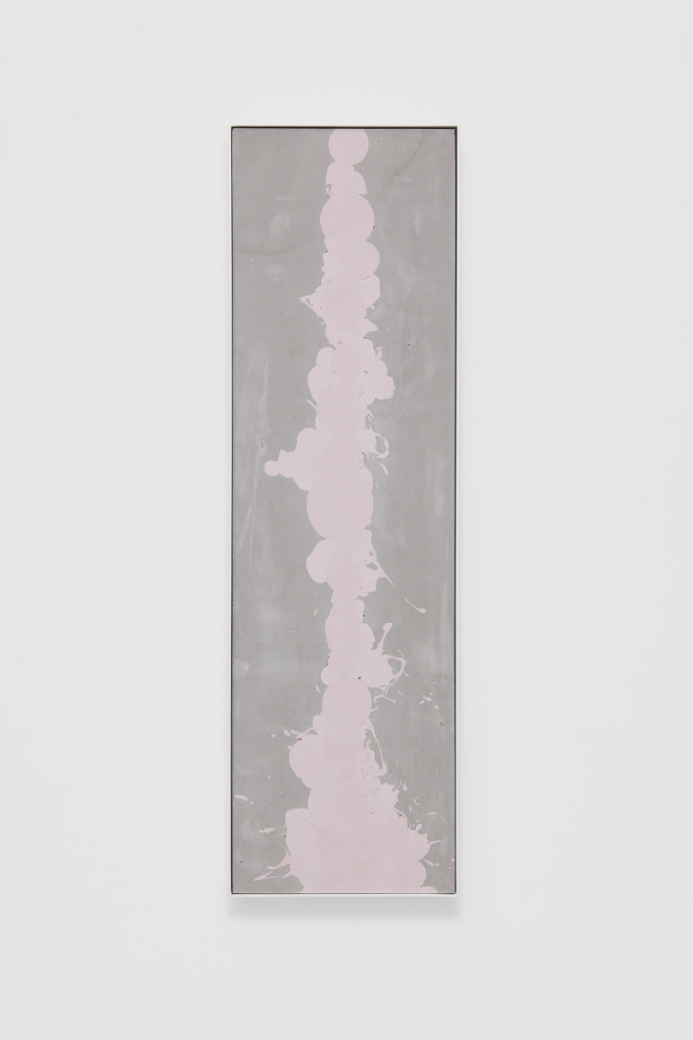 Abstract cement poured wall sculpture by Anthony Pearson